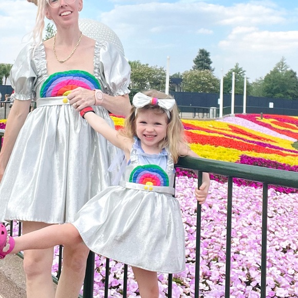 New York Couture One of a Kind Girls Kids 80'S RETRO SILVER REMAKE Dress - Picture 7 of 10